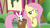 Size: 1920x1080 | Tagged: safe, screencap, angel bunny, fluttershy, pony, rabbit, g4, my little pony: friendship is magic, she talks to angel, animal, bag, duo, female, male, mare, messy mane, raised hoof, saddle bag