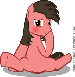 Size: 5901x6000 | Tagged: safe, artist:ace play, oc, oc only, oc:ace play, earth pony, pony, absurd resolution, blushing, facial hair, goatee, hoof over mouth, male, out of context, simple background, sitting, solo, stallion, transparent background, vector