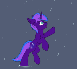 Size: 2980x2643 | Tagged: safe, artist:snowstormbat, oc, oc only, oc:cosmic star, pony, unicorn, high res, looking up, male, rain, simple background, sketch, solo, stallion