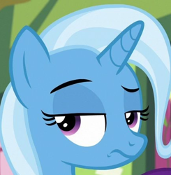 Size: 430x438 | Tagged: safe, screencap, trixie, pony, student counsel, cropped, female, lidded eyes, solo