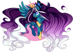 Size: 2469x1745 | Tagged: safe, artist:2pandita, oc, oc only, alicorn, pony, crown, female, jewelry, mare, regalia, simple background, solo, transparent background