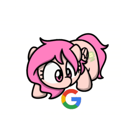 Size: 1000x1000 | Tagged: safe, artist:sugar morning, oc, oc only, oc:peach hack, pegasus, pony, animated, behaving like a cat, colored, commission, cute, cutie mark, female, frame by frame, gif, google, google logo, mare, simple background, solo, sugar morning's play time, transparent background, ych result