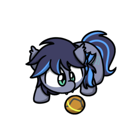 Size: 1000x1000 | Tagged: safe, artist:sugar morning, oc, oc only, oc:midnight aegis, bat pony, animated, ball, behaving like a cat, colored, commission, cute, cutie mark, frame by frame, gif, male, metroid, morph ball, samus aran, simple background, solo, stallion, sugar morning's play time, transparent background, ych result