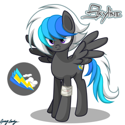 Size: 2449x2449 | Tagged: safe, artist:le-23, oc, oc only, oc:skyline, pegasus, pony, female, high res, mare, simple background, solo, transparent background