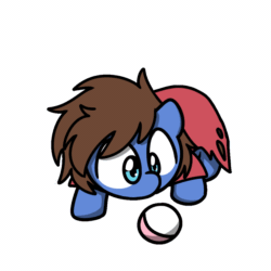 Size: 1000x1000 | Tagged: safe, artist:sugar morning, oc, oc only, oc:bizarre song, pegasus, pony, animated, ball, behaving like a cat, cape, clothes, colored, commission, cute, cutie mark, frame by frame, gif, male, simple background, solo, stallion, sugar morning's play time, transparent background, ych result