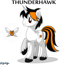 Size: 2449x2449 | Tagged: safe, artist:le-23, oc, oc only, oc:thunderhawk, pony, unicorn, high res, male, simple background, solo, stallion, transparent background