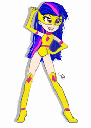 Size: 418x591 | Tagged: safe, artist:galaxyswolf12, twilight sparkle, human, g4, boots, golden princess, humanized, magic gaia, shoes, superhero, thigh boots
