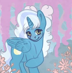 Size: 1280x1284 | Tagged: safe, artist:macyw, oc, oc only, oc:fleurbelle, alicorn, pony, adorabelle, adorable face, alicorn oc, blushing, bow, cute, female, flower, hair bow, horn, mare, smiling, yellow eyes