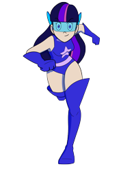 Size: 1280x1811 | Tagged: safe, artist:martinonly, twilight sparkle, human, g4, boots, clothes, female, humanized, leotard, magic gaia, shoes, simple background, solo, superhero, thigh boots, transparent background