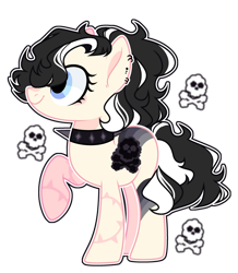 Size: 1024x1177 | Tagged: safe, artist:chococolte, oc, oc only, earth pony, pony, choker, female, goth, mare, simple background, solo, spiked choker, transparent background