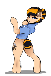 Size: 4000x6000 | Tagged: safe, artist:cyberafter, oc, oc only, oc:blue collar, earth pony, pony, semi-anthro, arm hooves, art trade, clothes, female, mare, shirt, simple background, solo, transparent background