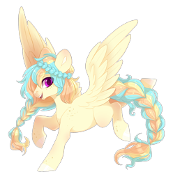 Size: 2094x2107 | Tagged: safe, artist:shady-bush, oc, oc only, oc:oasis (azure art wave), pegasus, pony, braid, braided tail, female, high res, looking at you, mare, simple background, solo, transparent background