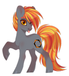 Size: 1872x2070 | Tagged: safe, artist:shady-bush, oc, oc only, oc:drax, earth pony, pony, female, mare, one eye closed, rule 63, simple background, solo, tongue out, transparent background, wink