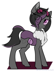 Size: 1664x2174 | Tagged: safe, artist:luxsimx, oc, oc only, oc:mimicry, pony, eye clipping through hair, female, looking at you, purple changeling, simple background, solo, transparent background