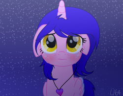 Size: 1804x1416 | Tagged: safe, artist:lumi-infinite64, oc, oc only, alicorn, pony, colored wings, crying, floppy ears, gradient wings, movie accurate, night, sad, solo, stars, wings