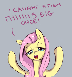 Size: 1898x2031 | Tagged: safe, artist:buttersprinkle, fluttershy, pony, g4, dialogue, digital art, female, lidded eyes, mare, simple background, smiling, solo
