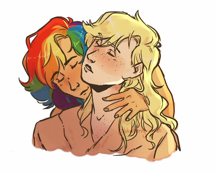 Lesbian neck kiss