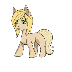 Size: 1000x1000 | Tagged: safe, artist:crescentpony, oc, oc only, earth pony, pony, earth pony oc, signature, simple background, smiling, solo, white background