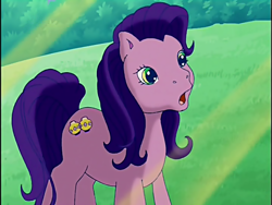 Size: 720x540 | Tagged: safe, screencap, kimono, earth pony, pony, a charming birthday, g3, female, mare, open mouth, solo, surprised