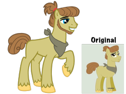 Size: 4500x3375 | Tagged: safe, artist:avatarmicheru, oc, oc only, oc:autumn glory, earth pony, pony, base used, beard, facial hair, male, neckerchief, offspring, parent:applejack, parent:caramel, parents:carajack, simple background, solo, stallion, transparent background, unshorn fetlocks