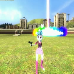 Size: 512x512 | Tagged: safe, artist:mlp-portal, sonata dusk, equestria girls, g4, 3d, 99 problems and (thing) isn't one, building, female, gmod, gmod 13, grass, gun, sky, solo, weapon