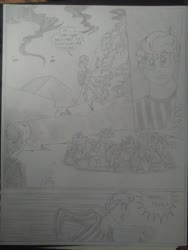 Size: 1944x2592 | Tagged: safe, artist:princebluemoon3, oc, oc:king calm merriment, oc:king righteous authority, oc:king speedy hooves, oc:queen galaxia (bigonionbean), oc:queen motherly morning, oc:tommy the human, alicorn, human, pony, comic:the chaos within us, alicorn oc, alicorn princess, black and white, canterlot, canterlot castle, captive, chained, chaos, charge, clothes, comic, commissioner:bigonionbean, confused, crater, dialogue, drawing, dream, female, fusion, fusion:applejack, fusion:big macintosh, fusion:braeburn, fusion:cheese sandwich, fusion:doctor whooves, fusion:donut joe, fusion:fancypants, fusion:flash sentry, fusion:pinkie pie, fusion:prince blueblood, fusion:princess cadance, fusion:princess celestia, fusion:princess luna, fusion:rainbow dash, fusion:shining armor, fusion:soarin', fusion:sunset shimmer, fusion:time turner, fusion:trouble shoes, fusion:twilight sparkle, fusion:wind waker, grayscale, herd, horn, human oc, husband and wife, macro, magic, male, monochrome, night, nightmare, prisoner, royal family, rubble, running, shocked, talking to himself, throne room, traditional art, unknown pony, writer:bigonionbean