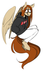 Size: 391x620 | Tagged: safe, artist:redxbacon, oc, oc only, oc:red stroke, pegasus, anthro, female, solo, supreme