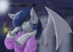 Size: 2920x2080 | Tagged: safe, artist:maximus, oc, oc only, oc:eventide mist, bat pony, anthro, high res, solo