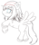 Size: 597x697 | Tagged: safe, artist:catswalkby, artist:homumu, artist:sleepymomo, oc, oc only, pegasus, pony, andaimaru, butt wings, ear fluff, headband, lineart, miss stella starlite, original art, partial color, pegasus oc, rearing, sketch, sleepymomo, solo, unshorn fetlocks, wings