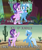 Size: 1146x1358 | Tagged: safe, edit, edited screencap, screencap, starlight glimmer, trixie, pony, unicorn, g4, my little pony: friendship is magic, road to friendship, bipedal, cactus, duo, duo female, female, friendship chant, hoof around neck, looking at each other, mare, meme, seems legit, standing, swamp, text, we're friendship bound