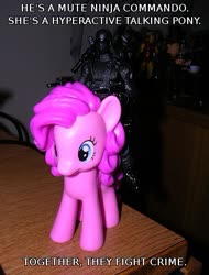 Size: 345x455 | Tagged: safe, pinkie pie, g4, crossover, g.i. joe, merchandise, snake eyes, text, toy