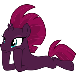Size: 6356x5982 | Tagged: safe, artist:ejlightning007arts, tempest shadow, pony, unicorn, g4, my little pony: the movie, blank flank, broken horn, cute, eye scar, hoof on cheek, horn, lying down, scar, simple background, smiling, transparent background, vector