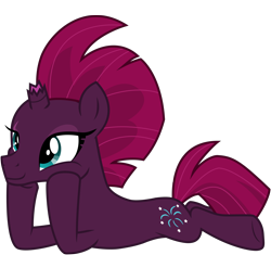 Size: 6356x5982 | Tagged: safe, artist:ejlightning007arts, edit, tempest shadow, pony, unicorn, g4, my little pony: the movie, broken horn, cute, cutie mark, eye scar, hoof on cheek, horn, lying down, scar, simple background, smiling, transparent background, vector