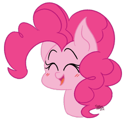 Size: 948x920 | Tagged: safe, artist:tashtoosh, pinkie pie, earth pony, pony, g4, blushing, bust, cute, diapinkes, eyes closed, female, mare, open mouth, portrait, simple background, solo, transparent background