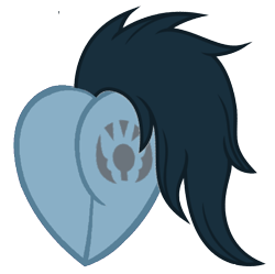 Size: 532x530 | Tagged: artist needed, safe, oc, oc only, oc:mad munchkin, pony, butt, butt only, heart flank, photo, plot, simple background, solo, transparent background