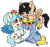 Size: 1969x1858 | Tagged: safe, artist:dawn-designs-art, oc, oc:lunar master, oc:nicholas spacers, oc:queensland brony, alicorn, pony, black mane, blue coat, blue eyes, blue mane, blue wings, cream coat, crown, friendship, group, happy, jewelry, red eyes, regalia, simple background, tan coat, transparent background, yellow mane