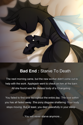Size: 800x1200 | Tagged: safe, artist:vavacung, changeling, series:an unexpected love life of little changeling, bad end, dead, male
