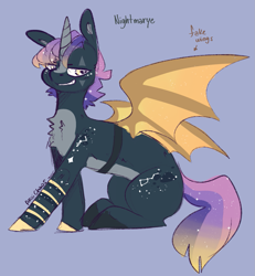 Size: 1043x1128 | Tagged: safe, artist:akiiichaos, oc, oc only, pony, unicorn, fake wings, female, mare, solo
