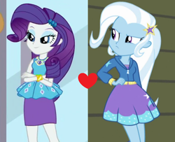 Size: 1278x1040 | Tagged: safe, edit, edited screencap, screencap, rarity, trixie, a fine line, equestria girls, g4, my little pony equestria girls: better together, my little pony equestria girls: rainbow rocks, cropped, female, lesbian, rarixie, shipping, shipping domino