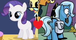 Size: 852x448 | Tagged: safe, edit, edited screencap, idw, screencap, rarity, trixie, g4, the cutie mark chronicles, comic, cropped, female, lesbian, rarixie, shipping, shipping domino