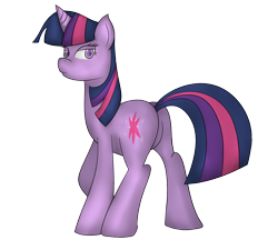 Size: 2500x2160 | Tagged: safe, artist:dizaster321, twilight sparkle, pony, unicorn, g4, female, high res, looking back, simple background, solo, transparent background, twilight sparkle is not amused, unamused, unicorn twilight