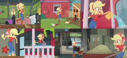 Size: 1857x844 | Tagged: safe, edit, edited screencap, screencap, applejack, equestria girls, equestria girls specials, five to nine, g4, my little pony equestria girls: better together, my little pony equestria girls: holidays unwrapped, the cider louse fools, boots, clothes, collage, cowboy boots, cowgirl, cute, farmer, jackabetes, jeans, pants, shoes