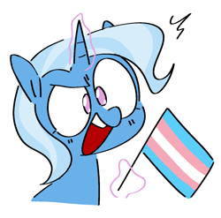 Size: 1228x1212 | Tagged: safe, artist:pinkiespresent, trixie, pony, unicorn, g4, bust, female, pride, pride flag, simple background, solo, transgender pride flag, white background