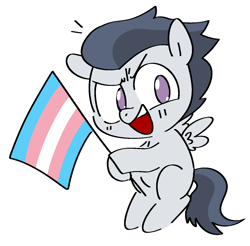 Size: 1348x1327 | Tagged: safe, artist:pinkiespresent, rumble, pegasus, pony, g4, lgbt headcanon, male, pride, pride flag, simple background, solo, transgender pride flag, white background