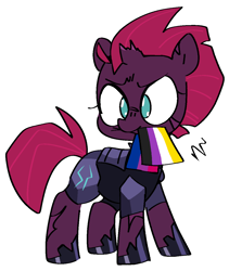 Size: 1054x1251 | Tagged: safe, artist:pinkiespresent, tempest shadow, pony, unicorn, g4, bisexual pride flag, female, nonbinary pride flag, pride, pride flag, solo