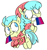 Size: 1119x1182 | Tagged: safe, artist:pinkiespresent, barley barrel, pickle barrel, pegasus, pony, g4, barrel twins, beanie, bisexual pride flag, brother and sister, clothes, hat, headcanon, hoodie, lgbt headcanon, pride, pride flag, sexuality headcanon, siblings, twins
