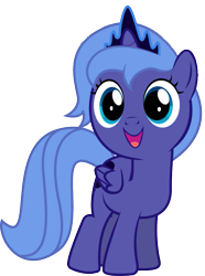 Size: 763x1024 | Tagged: safe, editor:dassboshit, princess luna, alicorn, pony, g4, cute, female, filly, simple background, solo, transparent background, woona, younger