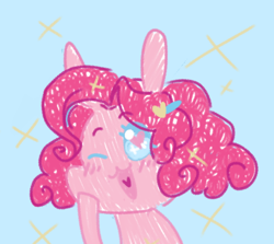 Size: 614x547 | Tagged: safe, artist:ask-pinkie-polkadot-pie, pinkie pie, earth pony, pony, tumblr:ask-pinkie-polkadot-pie, g4, crayon, female, solo, tongue out, younger