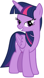 Size: 3271x5731 | Tagged: safe, artist:andoanimalia, twilight sparkle, alicorn, pony, g4, to where and back again, absurd resolution, cutie mark, fake twilight, female, flirting, looking at you, mare, simple background, solo, transparent background, twilight sparkle (alicorn), vector