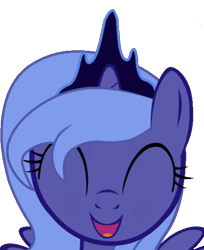 Size: 470x575 | Tagged: safe, edit, editor:dassboshit, princess luna, alicorn, pony, g4, cropped, cute, female, filly, happy, looking at you, photo, simple background, solo, transparent background, woona, younger
